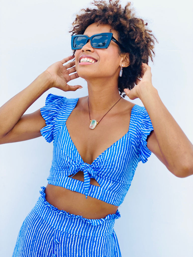 Heritage Ruffle Crop Top Top Feather & Find