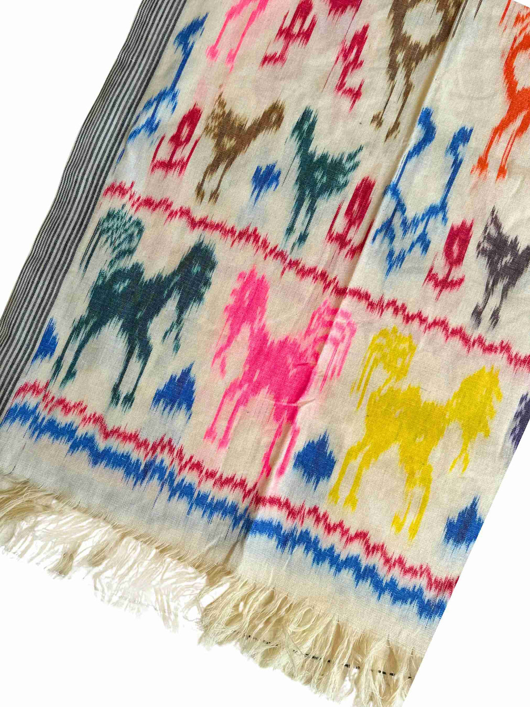 Sumba Neon Wara Pata Ikat - many spirit sentients woven together Sarong Feather & Find 