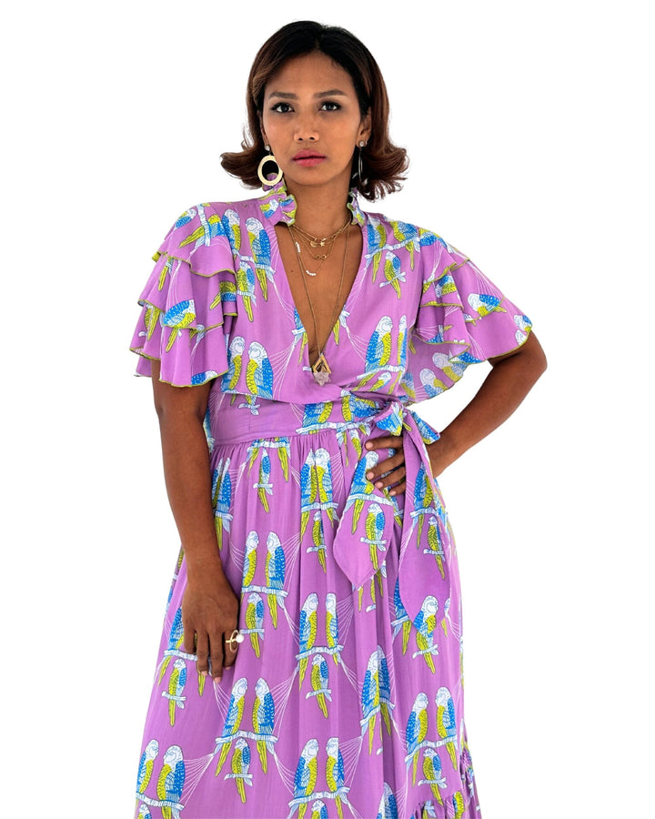 Lemora Dress Violet Parrot Dresses Feather & Find 